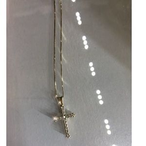 Gold Diamond Cross Necklace